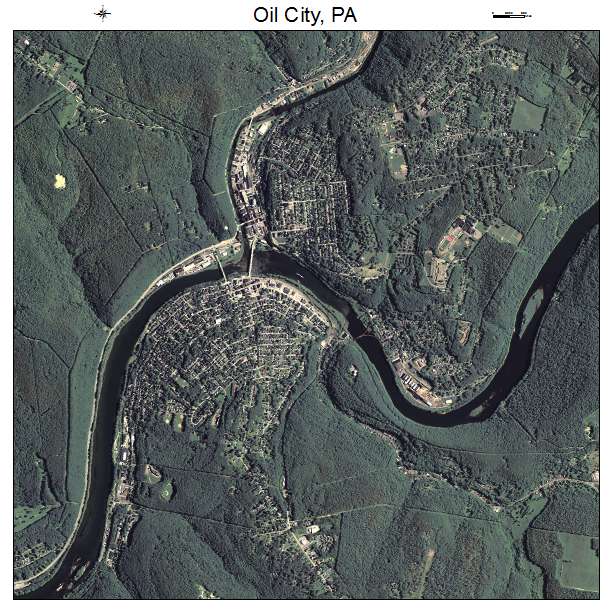 Oil City, PA air photo map