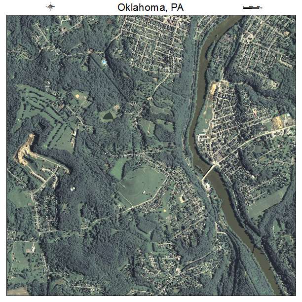 Oklahoma, PA air photo map