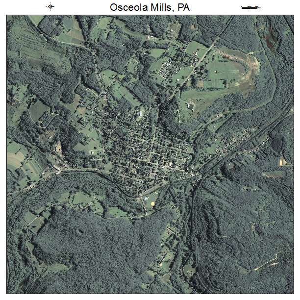 Osceola Mills, PA air photo map