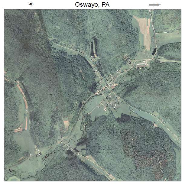 Oswayo, PA air photo map