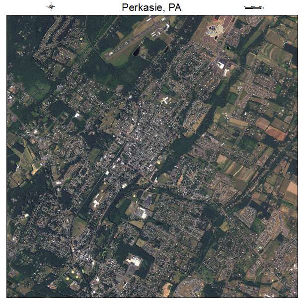 Perkasie, PA air photo map