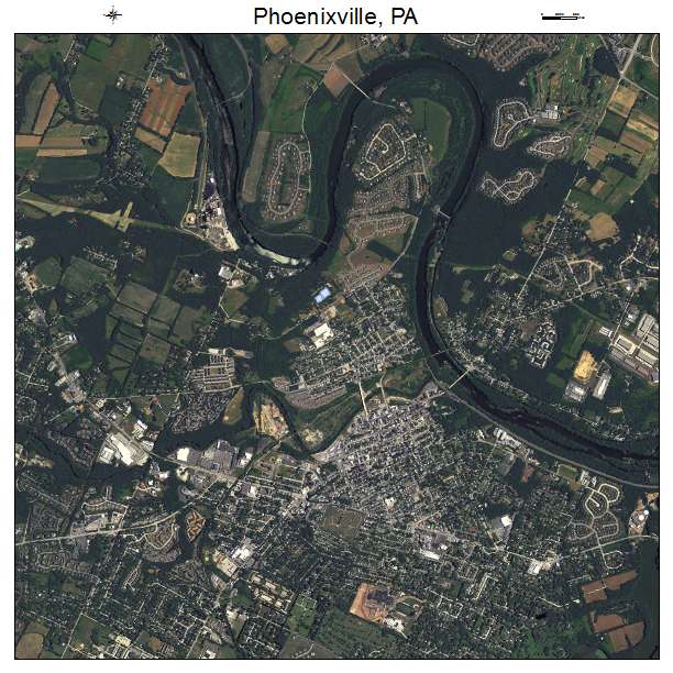 Phoenixville, PA air photo map