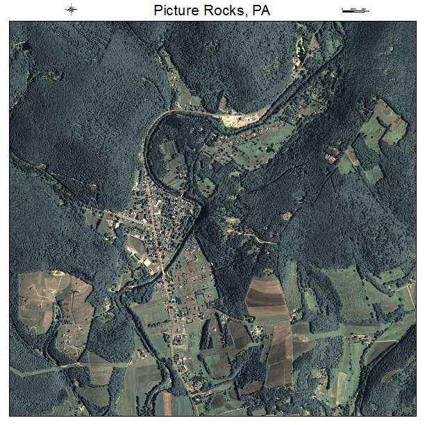 Picture Rocks, PA air photo map
