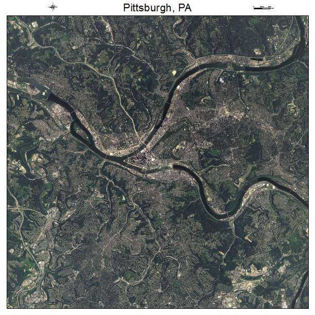 Pittsburgh, PA air photo map