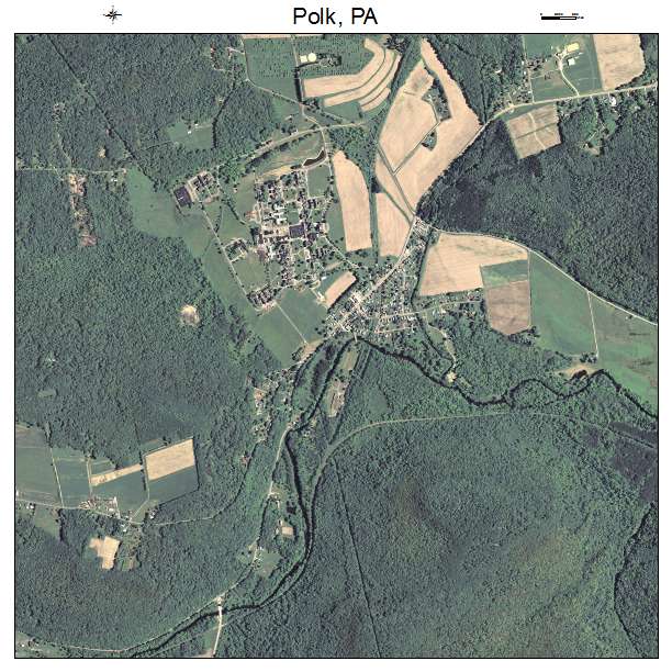 Polk, PA air photo map