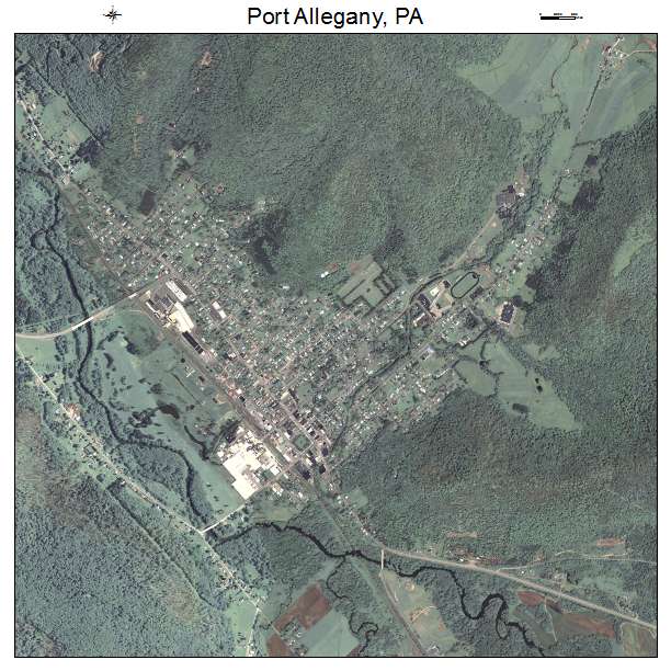 Port Allegany, PA air photo map