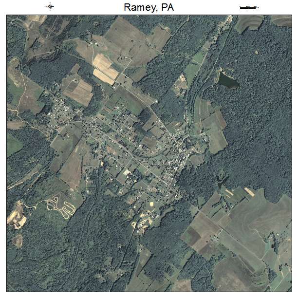 Ramey, PA air photo map