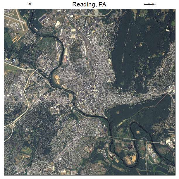 Reading, PA air photo map