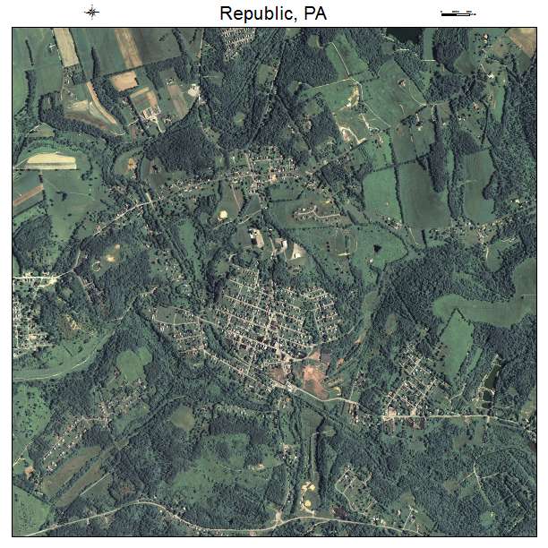 Republic, PA air photo map