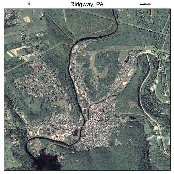 Ridgway, PA air photo map