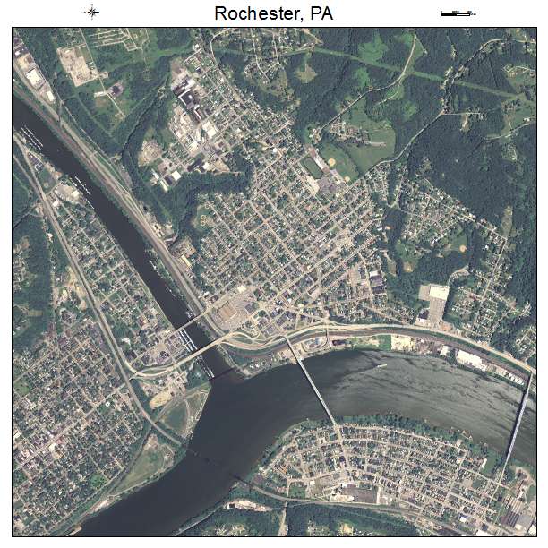 Rochester, PA air photo map