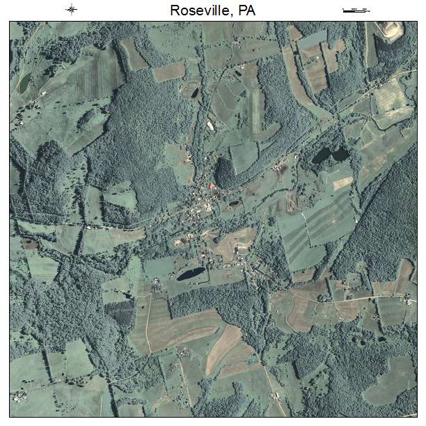 Roseville, PA air photo map