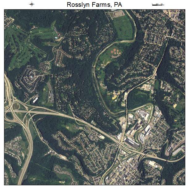 Rosslyn Farms, PA air photo map