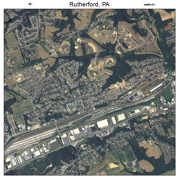 Rutherford, PA air photo map