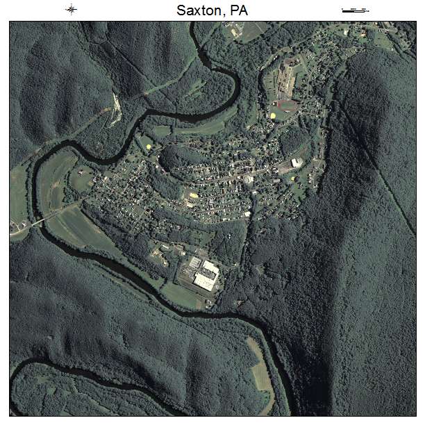 Saxton, PA air photo map