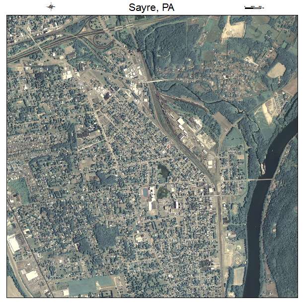 Sayre, PA air photo map