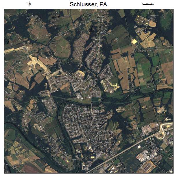 Schlusser, PA air photo map