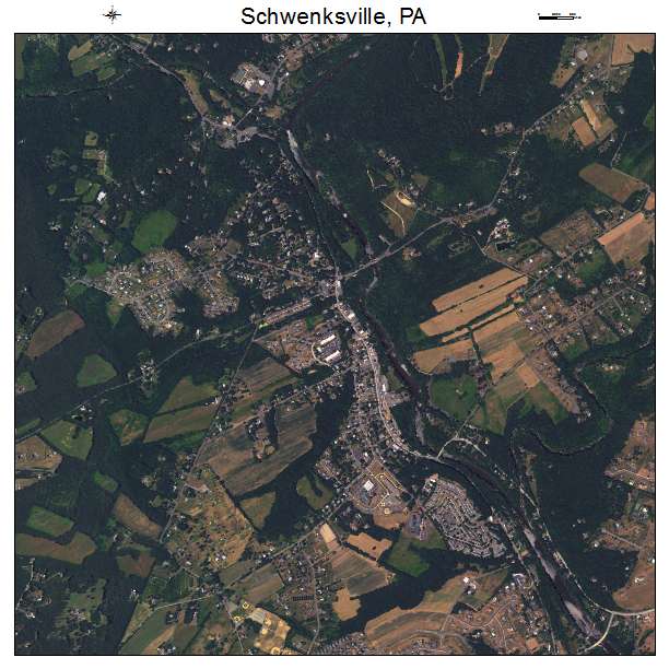 Schwenksville, PA air photo map