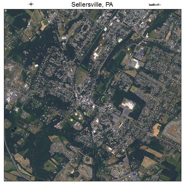 Sellersville, PA air photo map