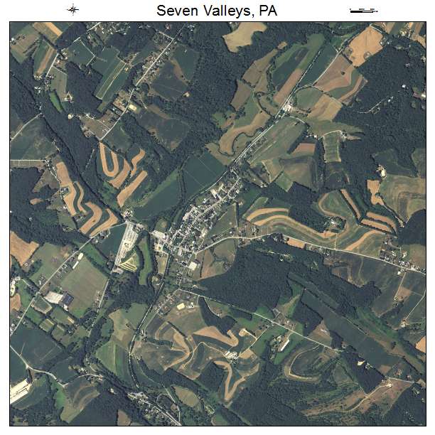 Seven Valleys, PA air photo map