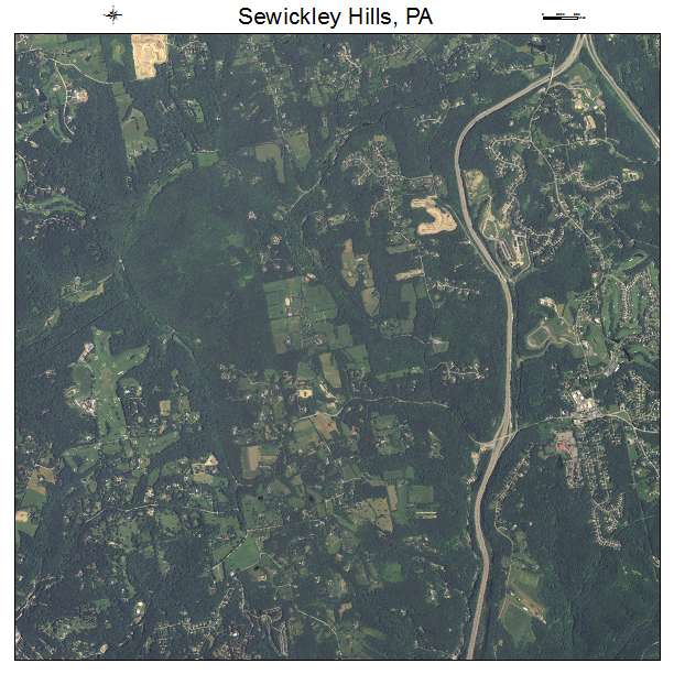 Sewickley Hills, PA air photo map