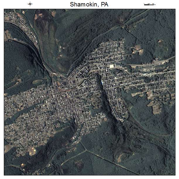 Shamokin, PA air photo map