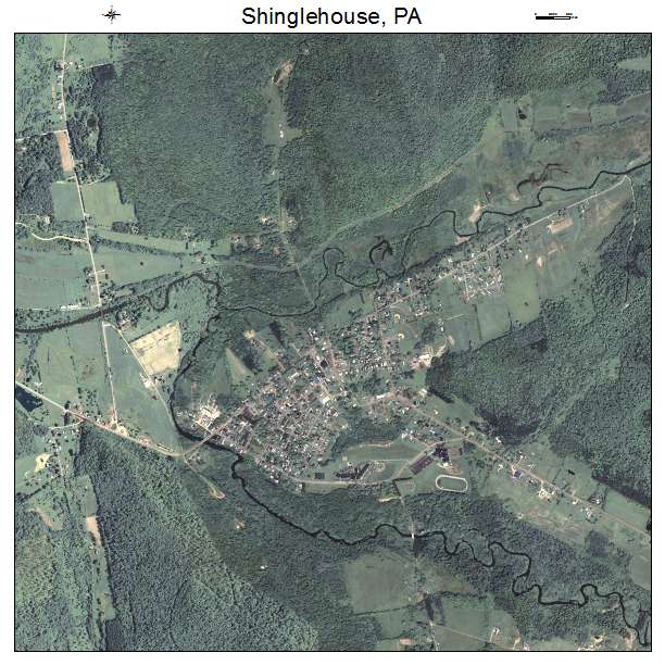 Shinglehouse, PA air photo map