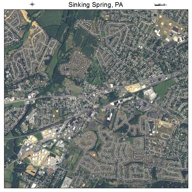Sinking Spring, PA air photo map