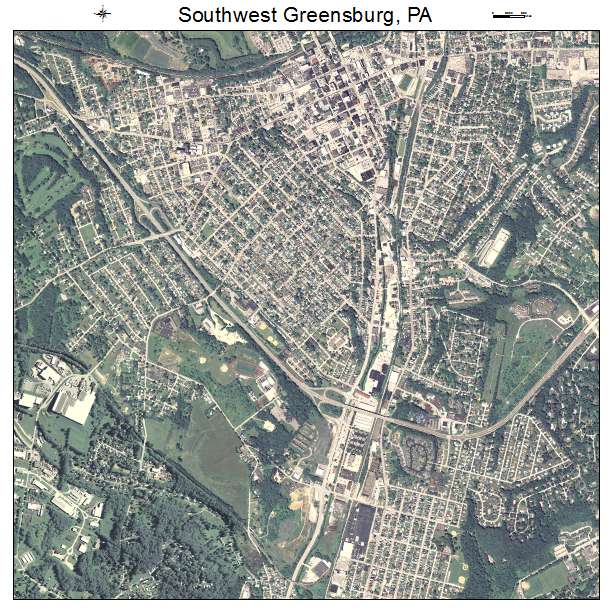 Southwest Greensburg, PA air photo map