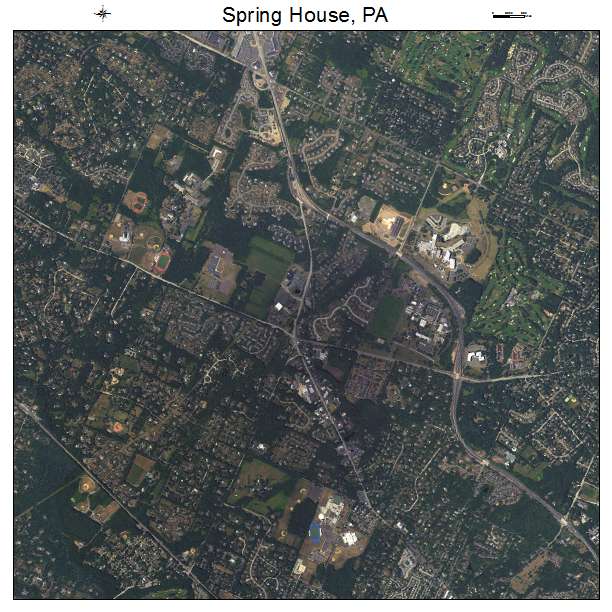 Spring House, PA air photo map