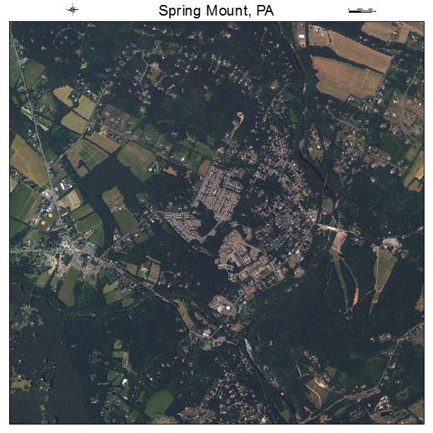 Spring Mount, PA air photo map