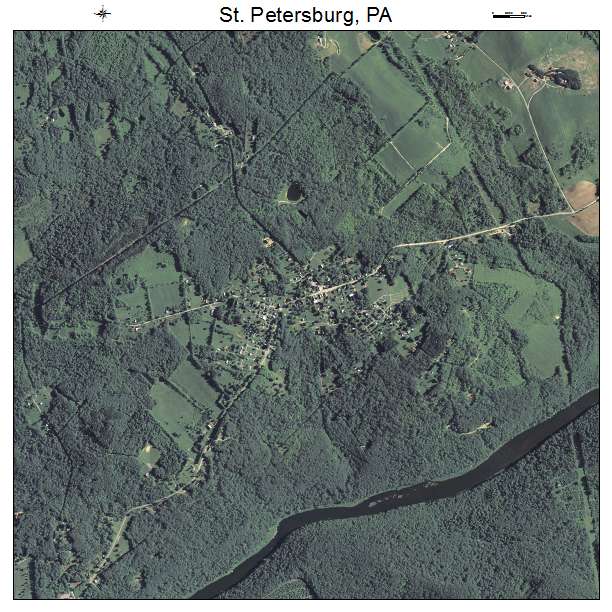 St Petersburg, PA air photo map