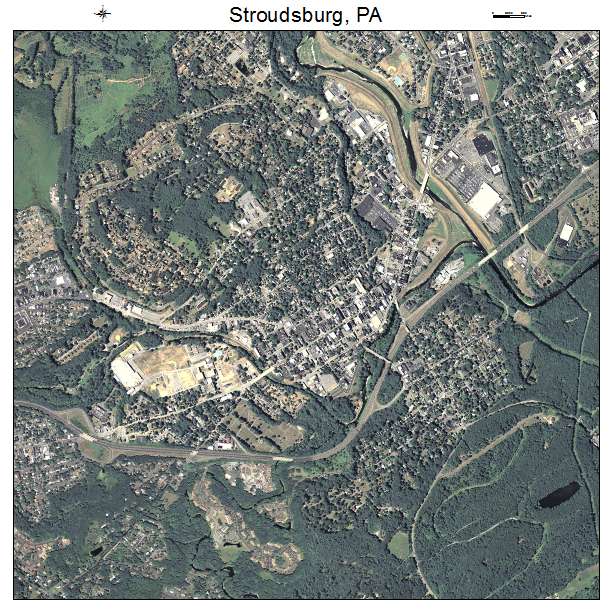 Stroudsburg, PA air photo map