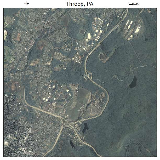 Throop, PA air photo map