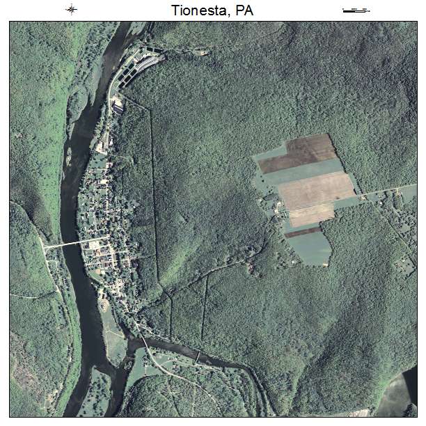 Tionesta, PA air photo map