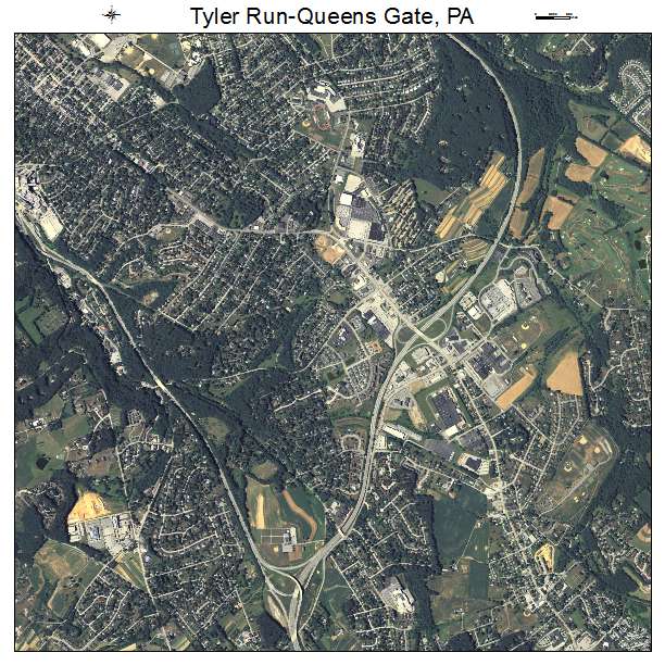 Tyler Run Queens Gate, PA air photo map