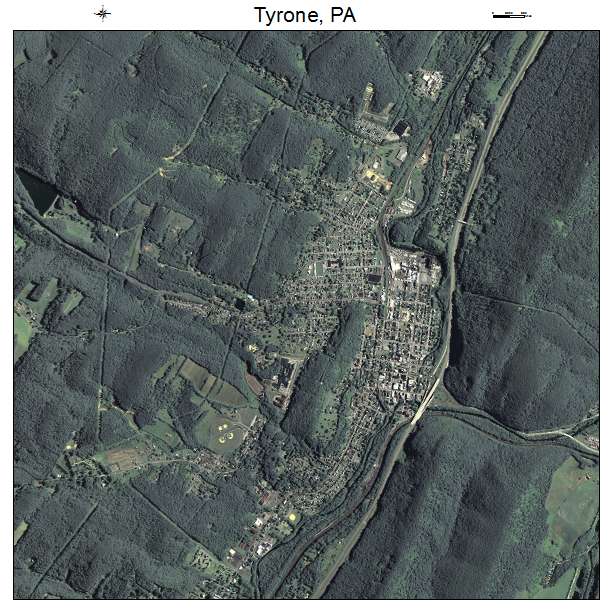 Tyrone, PA air photo map