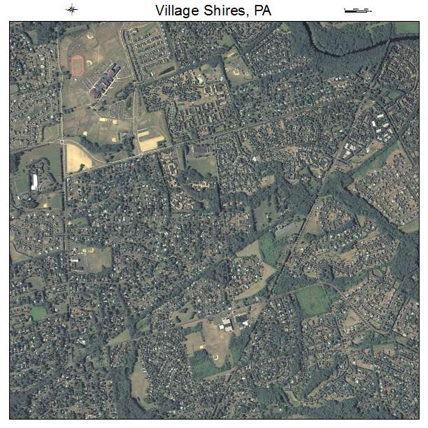 Village Shires, PA air photo map