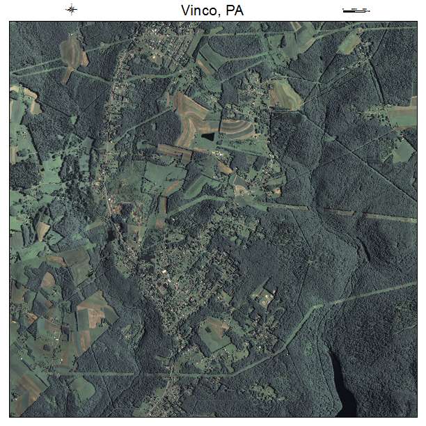 Vinco, PA air photo map