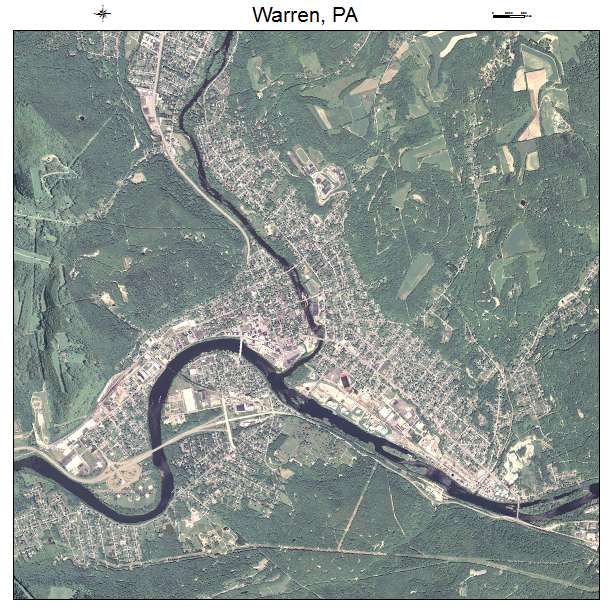 Warren, PA air photo map