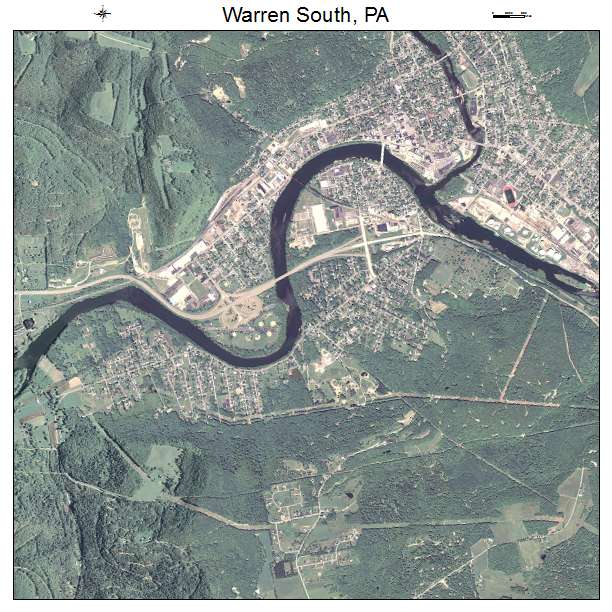 Warren South, PA air photo map