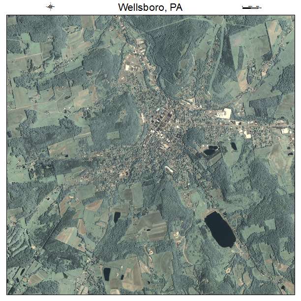Wellsboro, PA air photo map