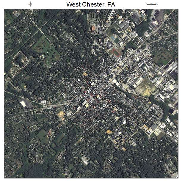 West Chester, PA air photo map
