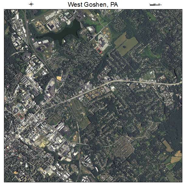 West Goshen, PA air photo map