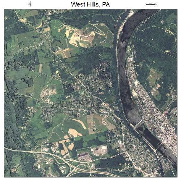West Hills, PA air photo map
