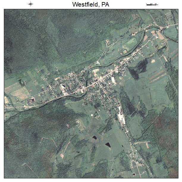 Westfield, PA air photo map
