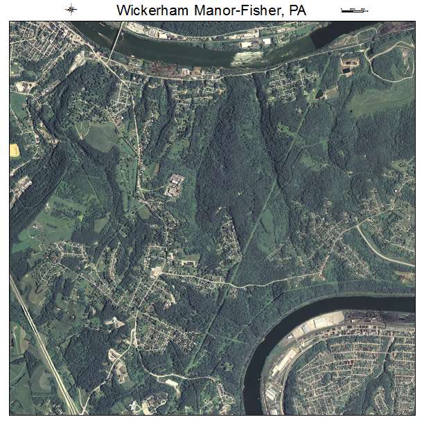 Wickerham Manor Fisher, PA air photo map