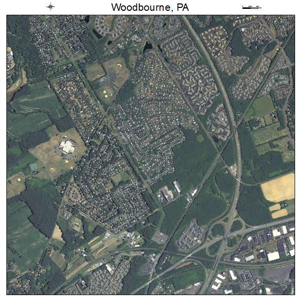 Woodbourne, PA air photo map