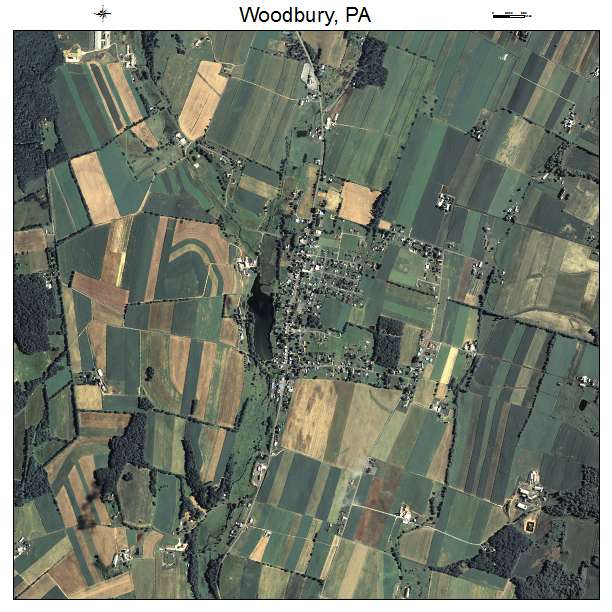 Woodbury, PA air photo map