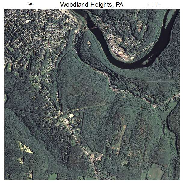 Woodland Heights, PA air photo map
